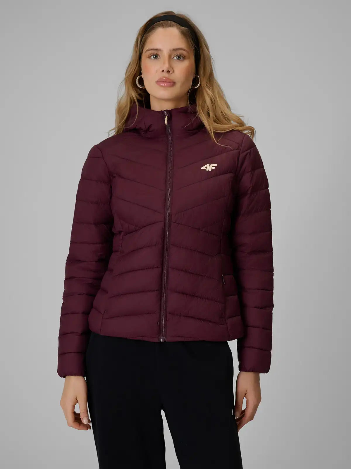 Jachetă de puf pentru femei 4F F0924 4FWAW26TDJAF0924 burgundy