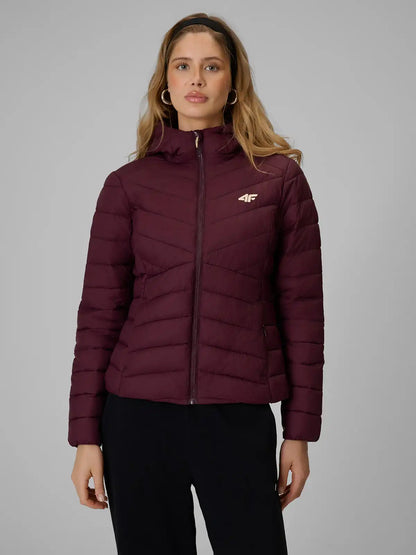 Jachetă de puf pentru femei 4F F0924 4FWAW26TDJAF0924 burgundy