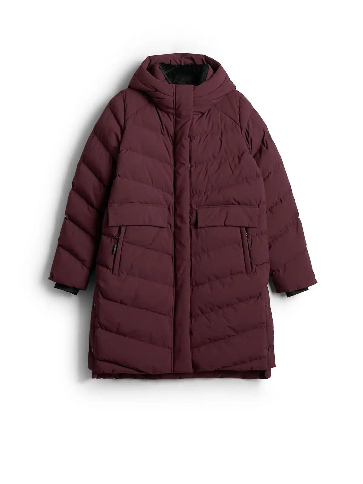 Женский длинный пуховик 4F F0929 4FWAW26TDJAF0929 burgundy