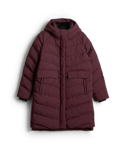 Женский длинный пуховик 4F F0929 4FWAW26TDJAF0929 burgundy