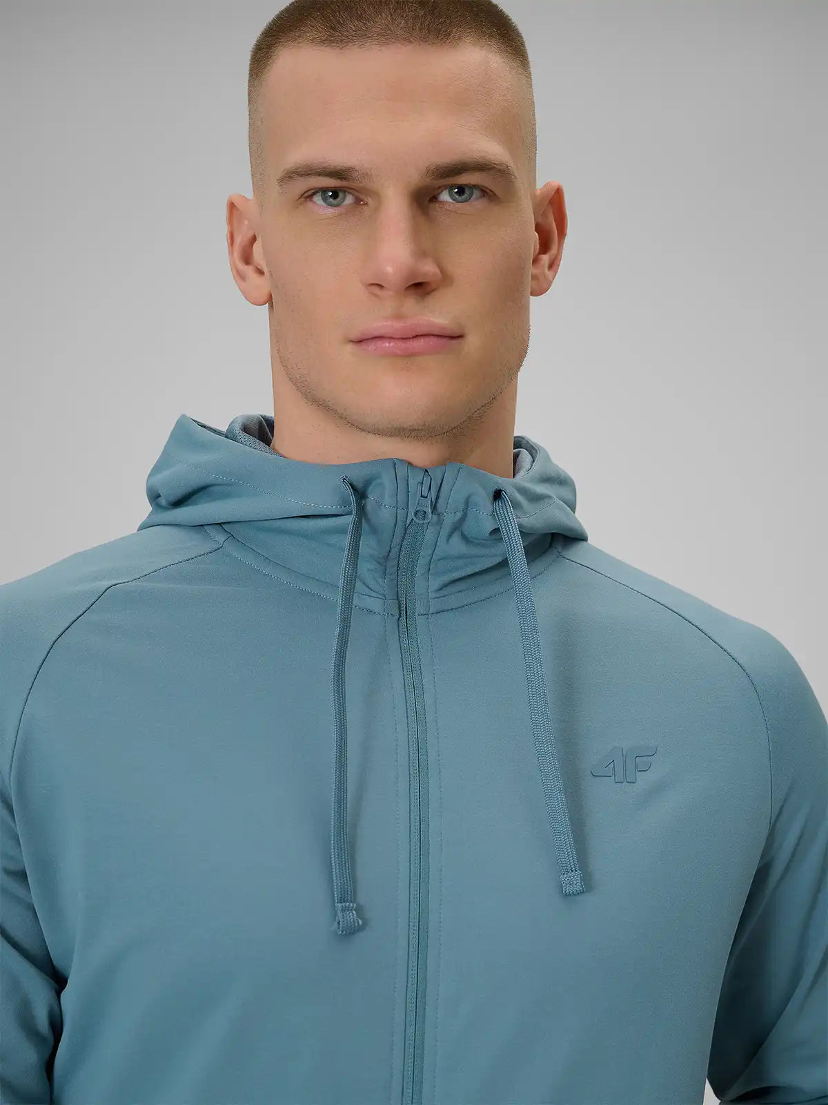 Hanorac cu fermoar pentru bărbați 4F M631 4FWSS26TFSWM631 denim melange