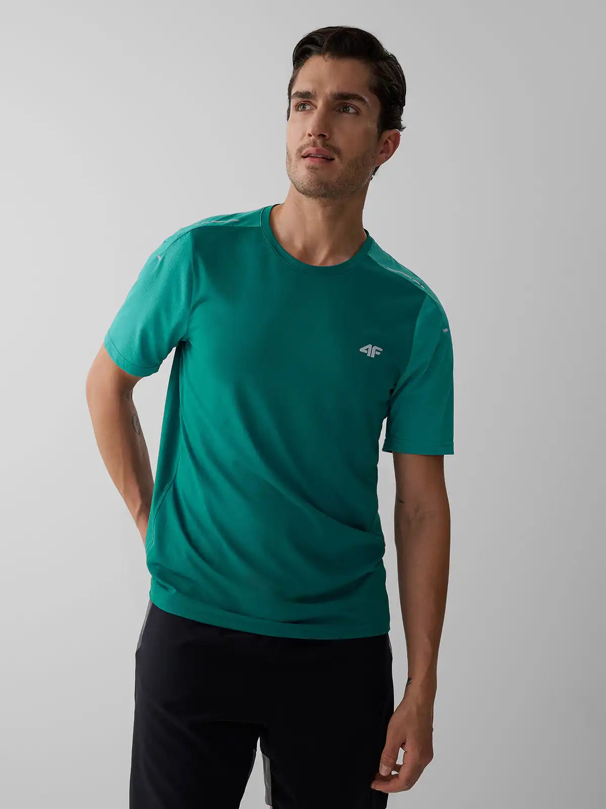 Tricou de alergare pentru bărbați 4F M2276 4FWAW26TFTSM2276 teal