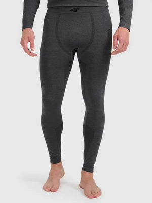 Legginși termo pentru bărbați 4F M238  4FWAW25USEAM238 black melange