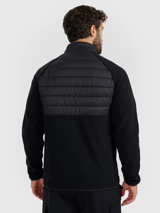 Hanorac din fleece cu fermoar pentru bărbați  4F M415 4FWAW25TFLEM415 deep black