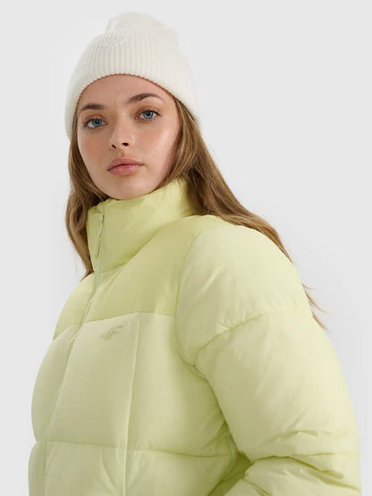 Jachetă de puf pentru femei 4F F581 4FWAW25TDJAF581 light green