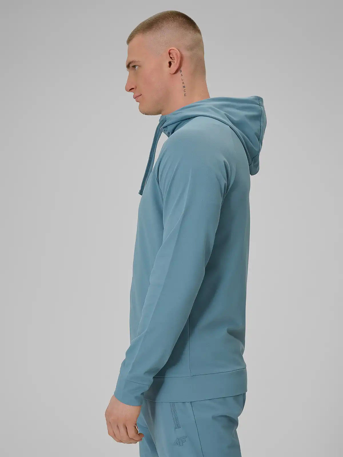 Hanorac cu fermoar pentru bărbați 4F M631 4FWSS26TFSWM631 denim melange