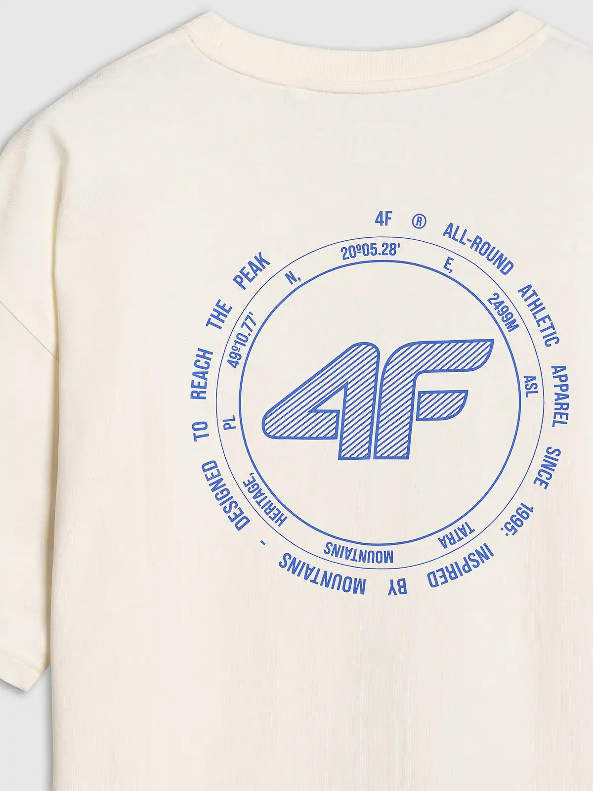 Tricou pentru bărbați casual 4F M2403 4FWAW25TTSHM2403 creme