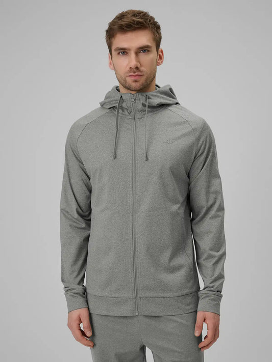 Мужской батник на молнии для фитнеса 4F M631 4FWSS26TFSWM631 grey melange
