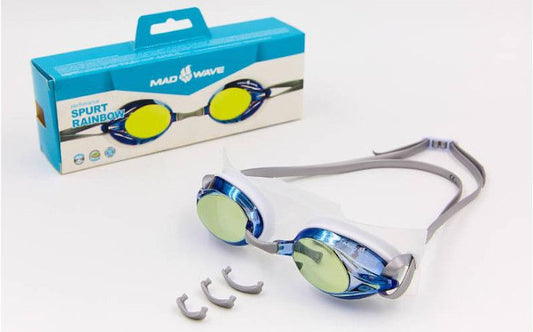 Очки для плавания m0427 26 0 17w goggles spurt rainbow,grey/white/blue