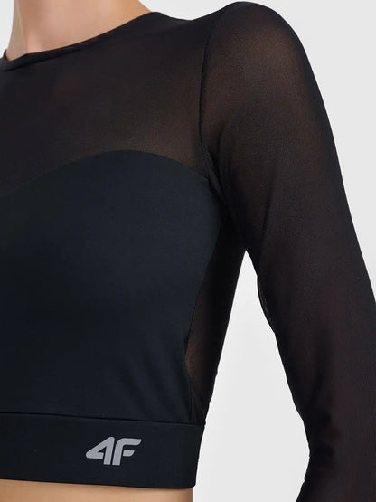 Longsleeve de fitness pentru femei 4F  F594 4FWAW26TFLOF594 deep black