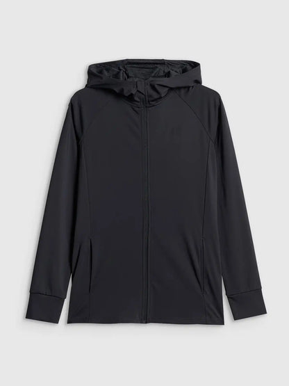 Женский батник на молнии для фитнеса 4F F656 4FWSS26TFSWF656 deep black