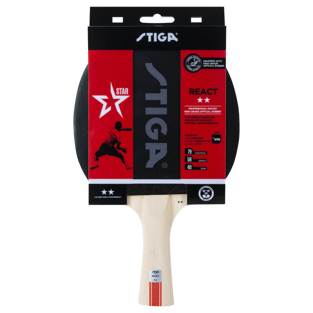 Rachetă de tenis de masă Stiga 11212-8418-01 bat react - 2-star