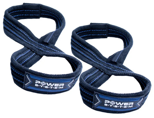 Ремни для тяги Power System - lifting straps figure 8 - black/blue 3405BU