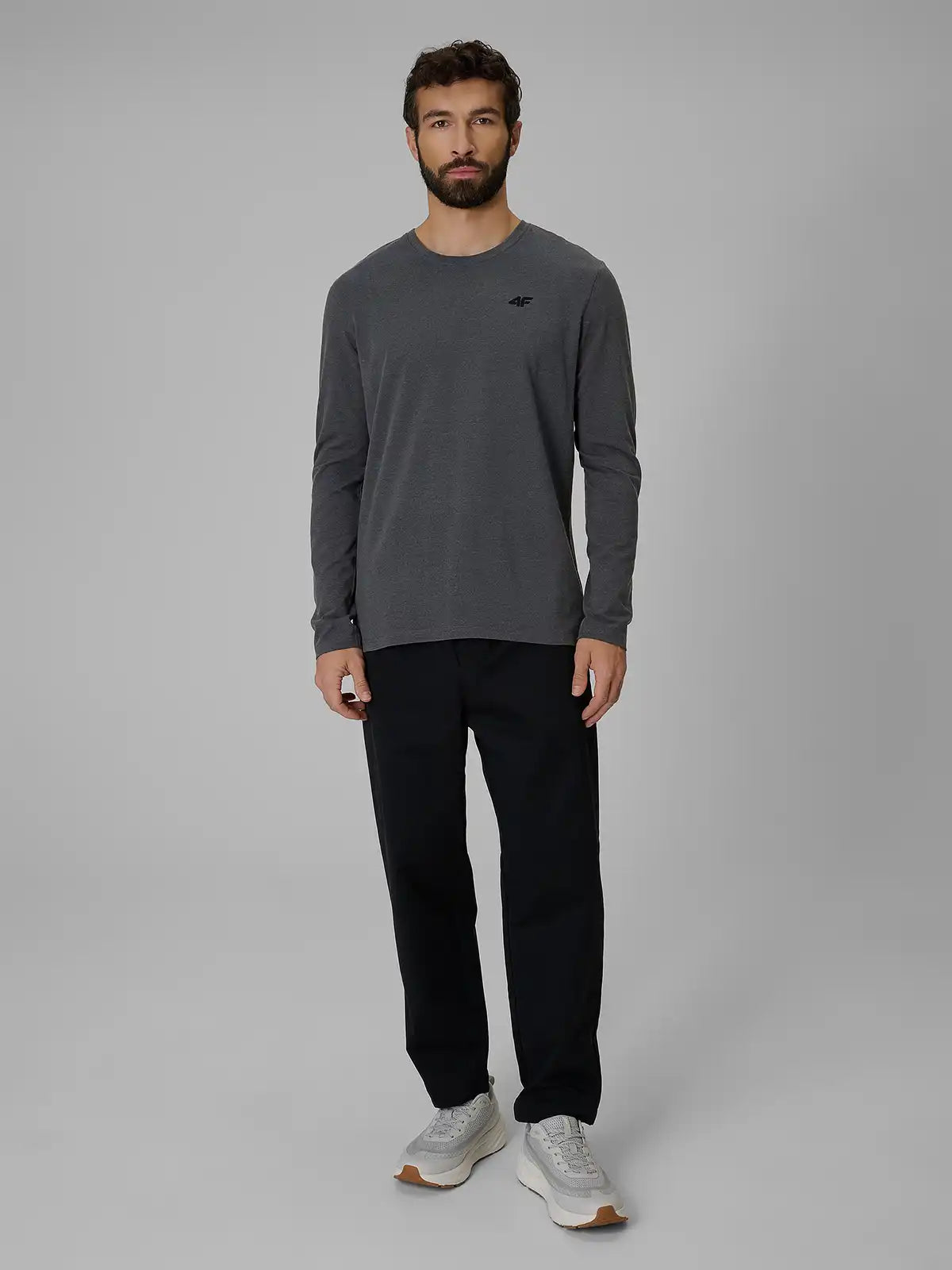 Мужской лонгслив casual 4F M611 4FWMM00TLONM611 dark grey
