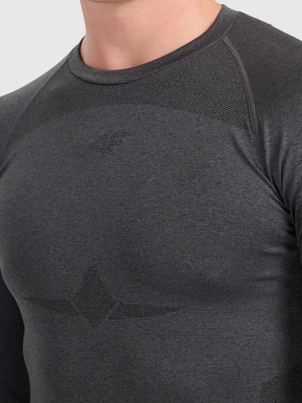 Longsleeve termo pentru bărbați 4F M311 4FWAW26USEAM311 black melange