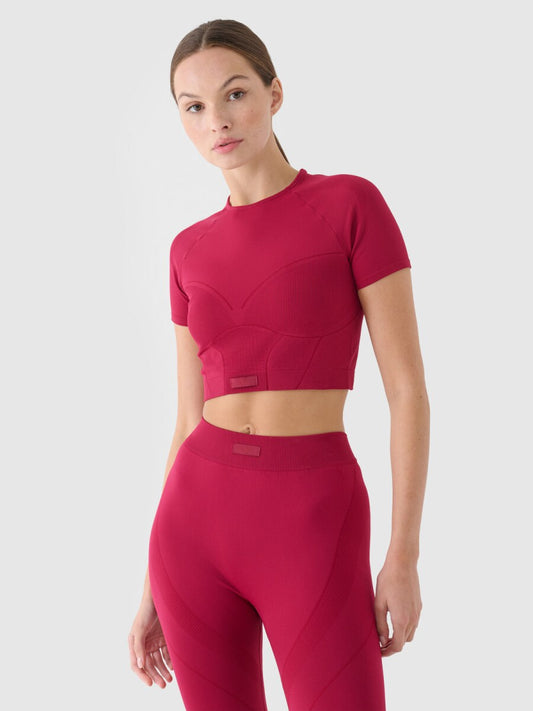 Top scurt de fitness pentru femei F1737 4FRAW24TFTSF1737 burgundy