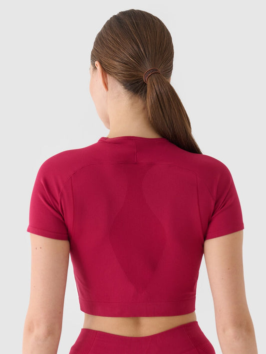 Top scurt de fitness pentru femei F1737 4FRAW24TFTSF1737 burgundy