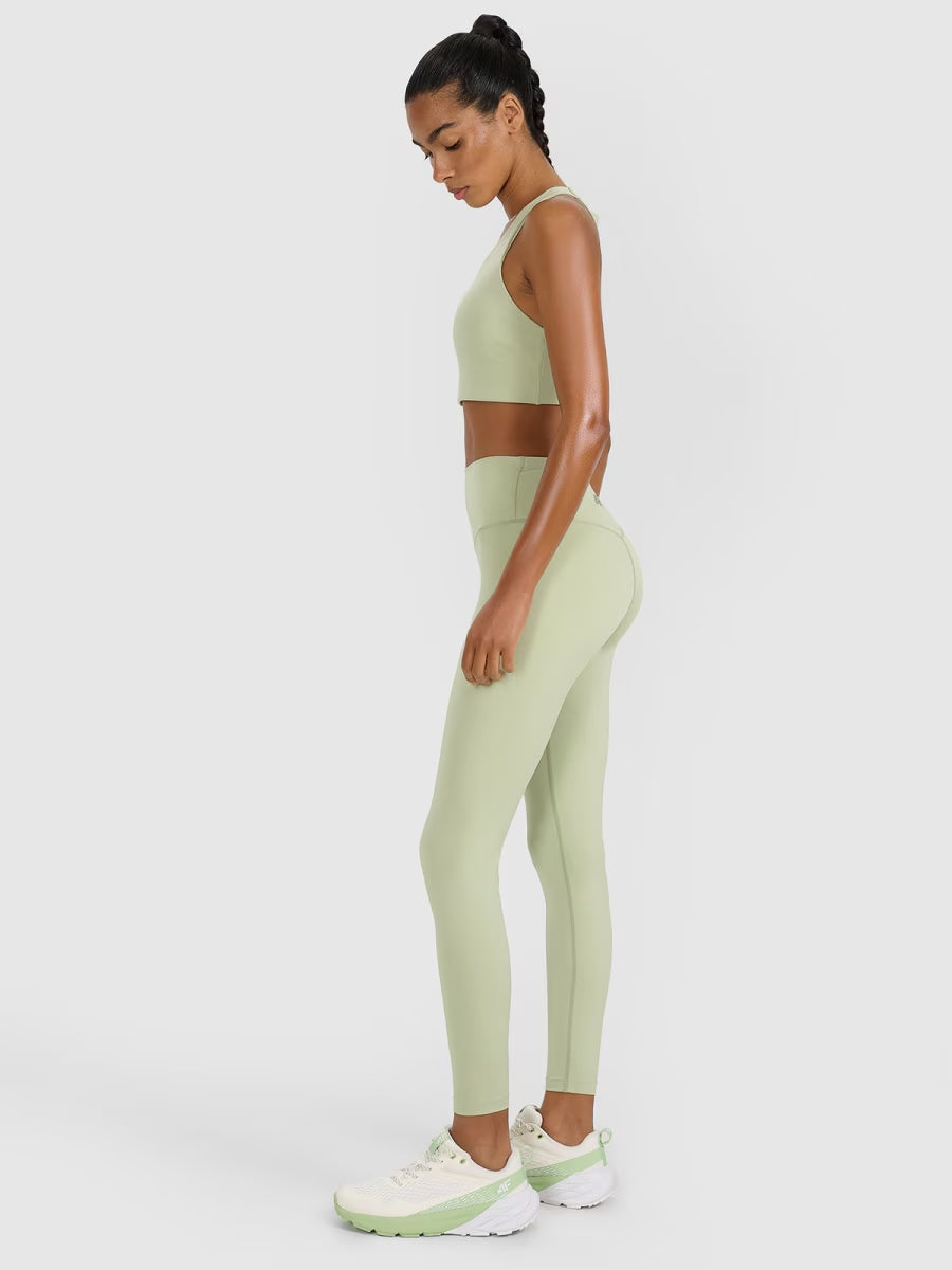 Legginși de antrenament pentru femei  4F F360 4FWAW25TFTIF360 light green