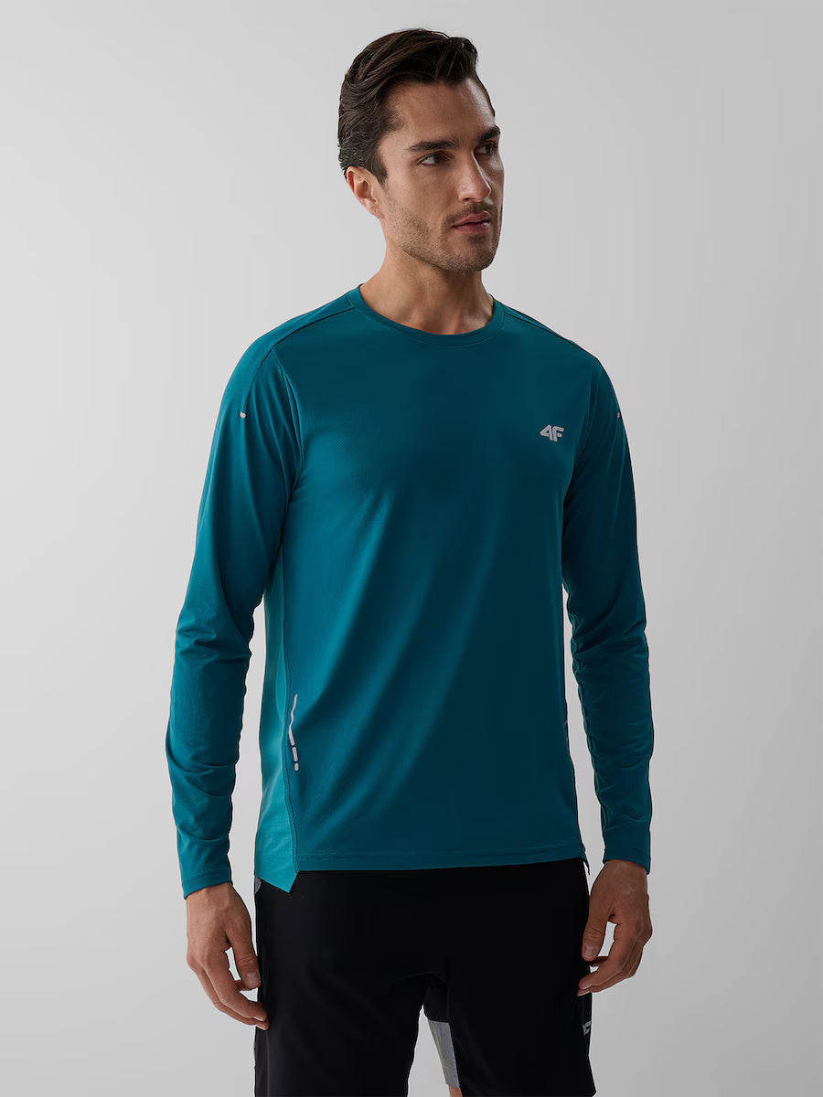 Longsleeve pentru bărbați pentru alergare 4F M591 4FWAW26TFLOM591 teal