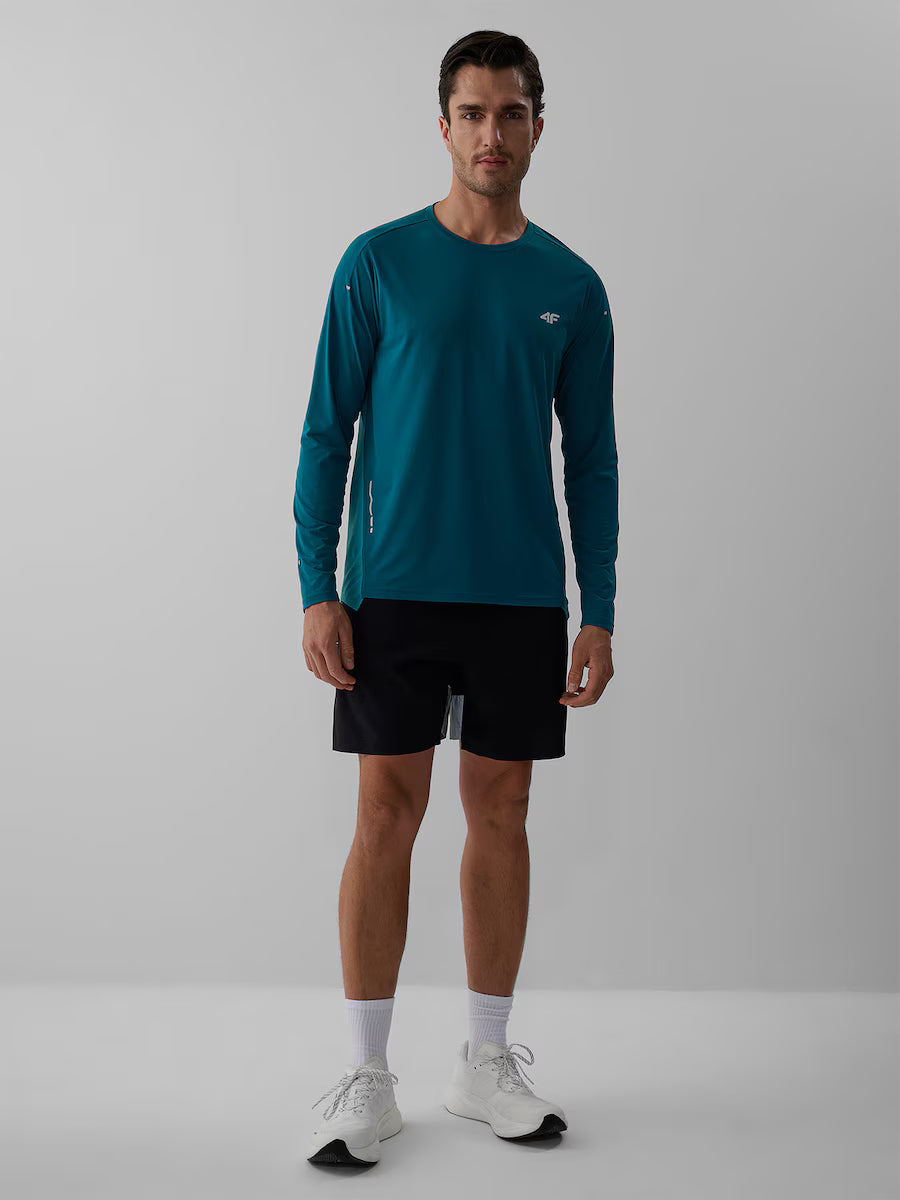 Longsleeve pentru bărbați pentru alergare 4F M591 4FWAW26TFLOM591 teal