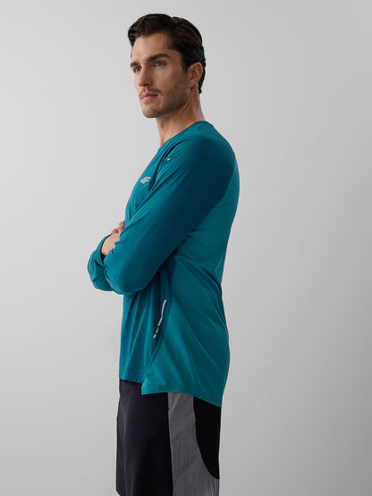 Longsleeve pentru bărbați pentru alergare 4F M591 4FWAW26TFLOM591 teal