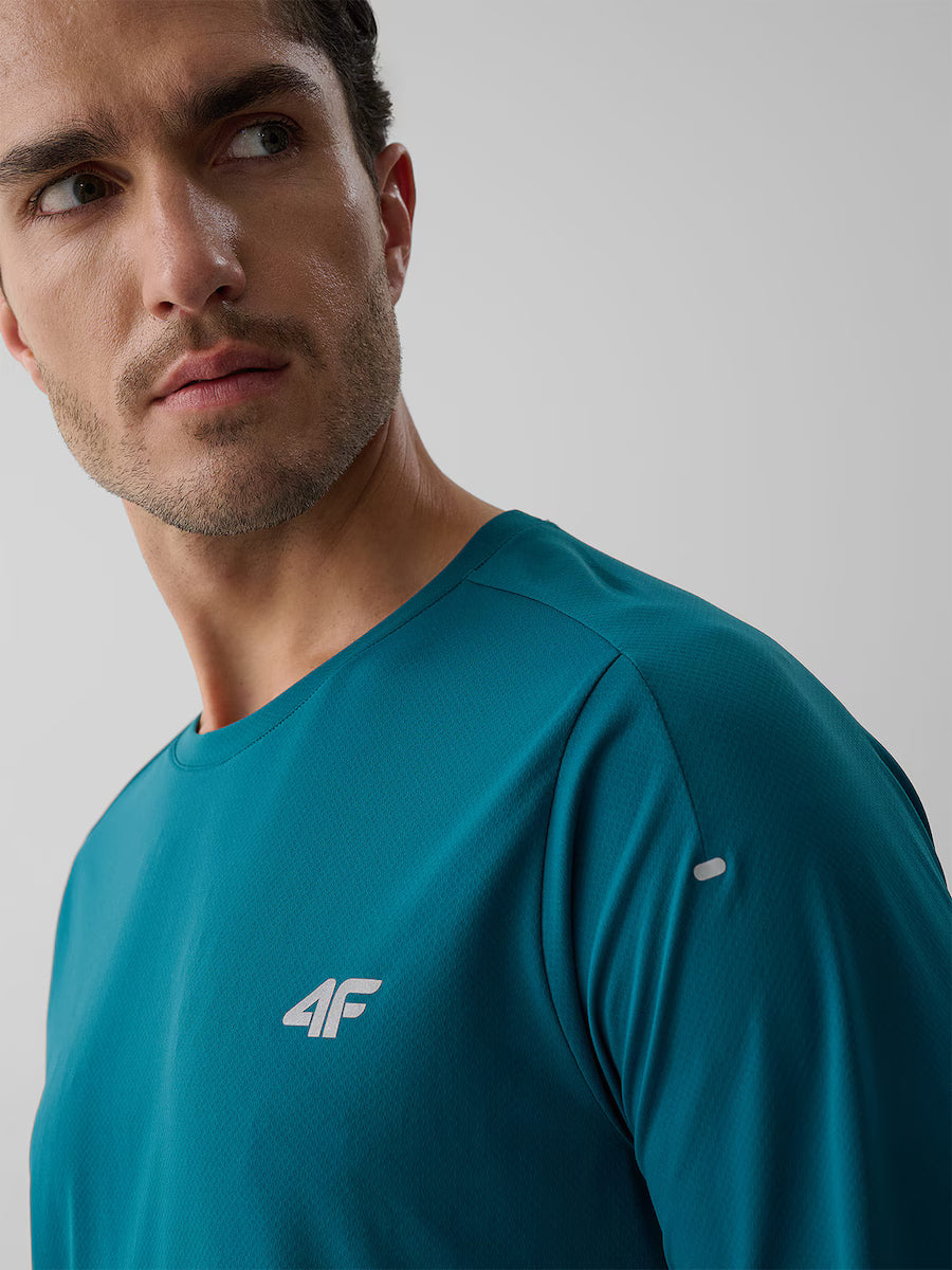 Longsleeve pentru bărbați pentru alergare 4F M591 4FWAW26TFLOM591 teal