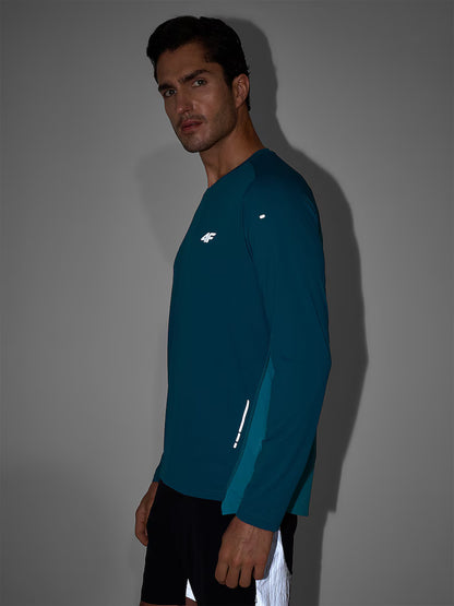 Longsleeve pentru bărbați pentru alergare 4F M591 4FWAW26TFLOM591 teal