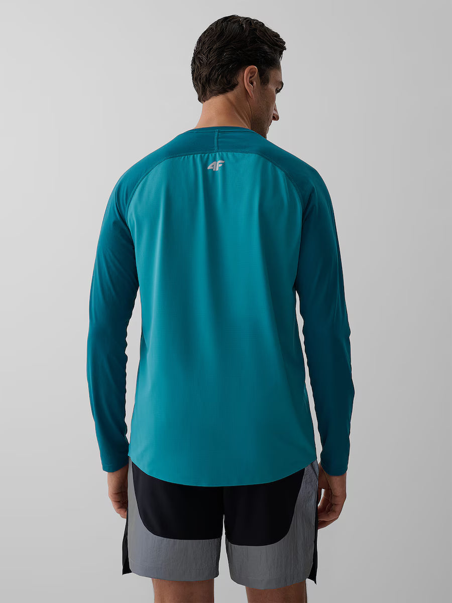 Longsleeve pentru bărbați pentru alergare 4F M591 4FWAW26TFLOM591 teal