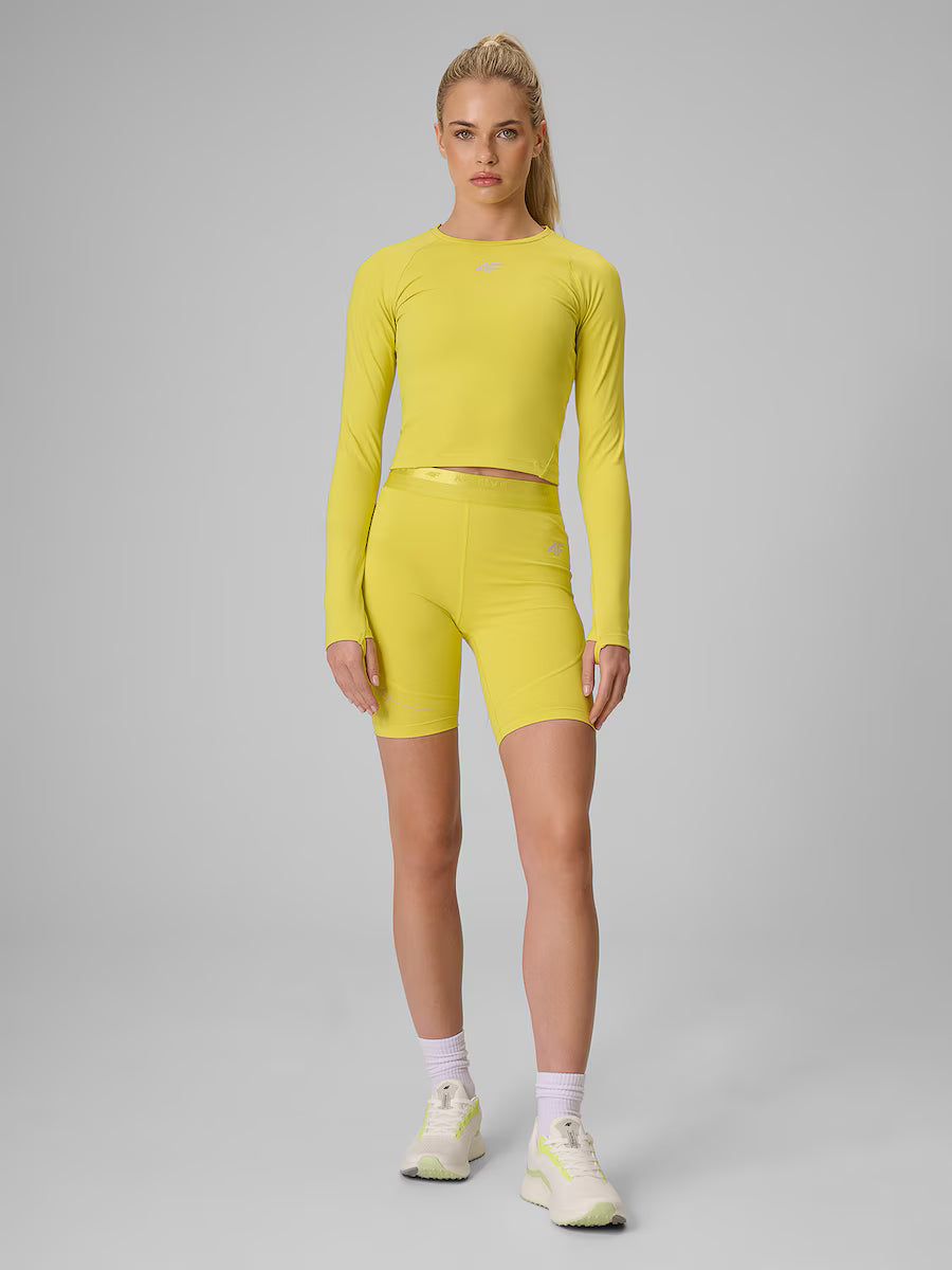 Женские короткие леггинсы для фитнеса 4F F122 4FWAW26TFSTF122 yellow