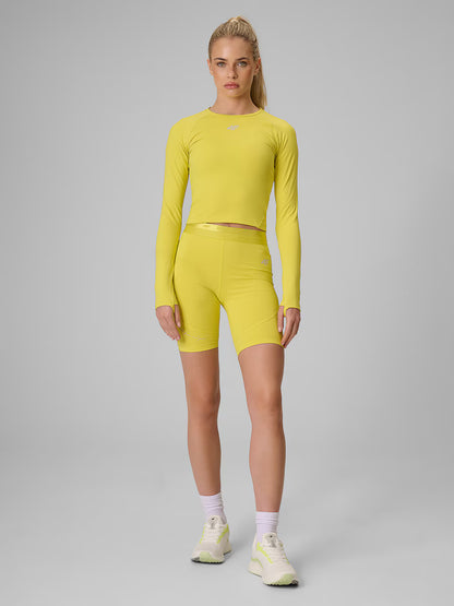 Женские короткие леггинсы для фитнеса 4F F122 4FWAW26TFSTF122 yellow