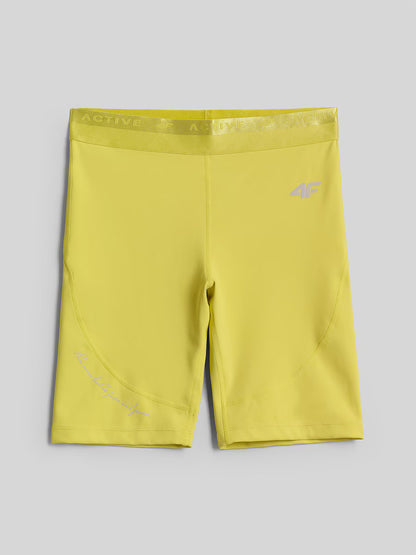 Женские короткие леггинсы для фитнеса 4F F122 4FWAW26TFSTF122 yellow