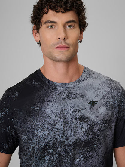 Tricou de fitness pentru bărbați 4F M2220 4FWAW26TFTSM2220 black allover