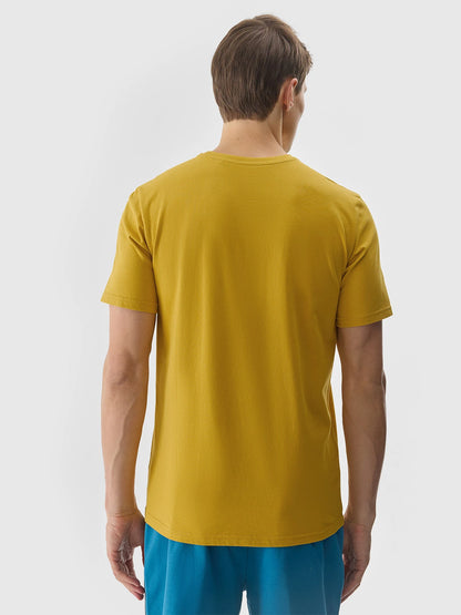 Tricou casual pentru bărbați 4F M1156 4FWSS24TTSHM1156 Yellow