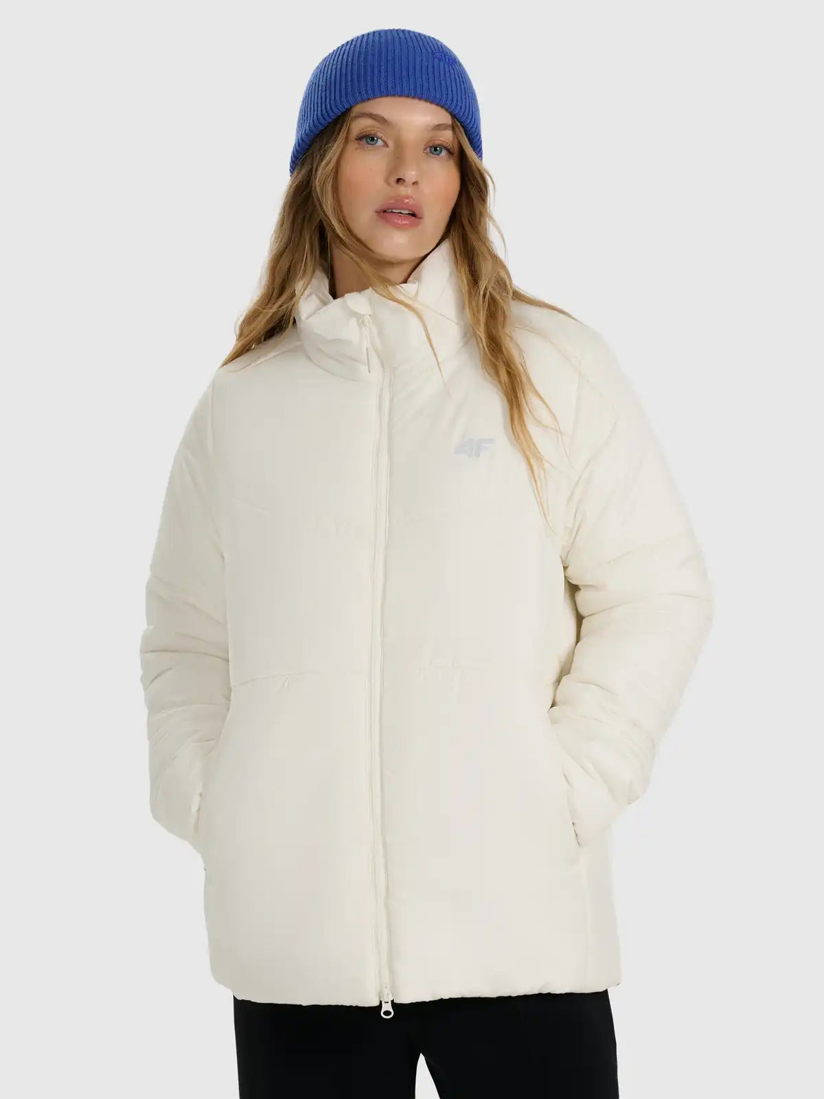 Jachetă de puf pentru femei 4F F583 4FWAW25TDJAF583 creme