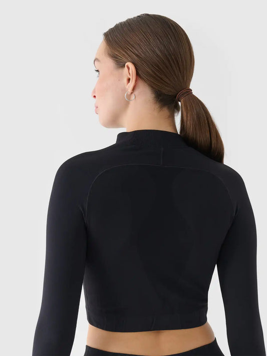 Longsleeve de antrenamente pentru femei 4F F483 4FRAW24TFLOF483 deep black