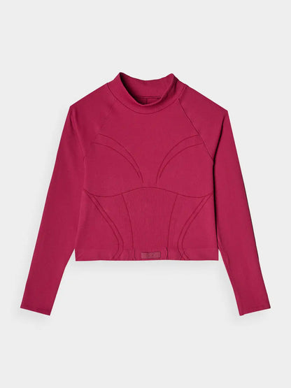 Longsleeve de antrenamente pentru femei 4F F483 4FRAW24TFLOF483 burgundy