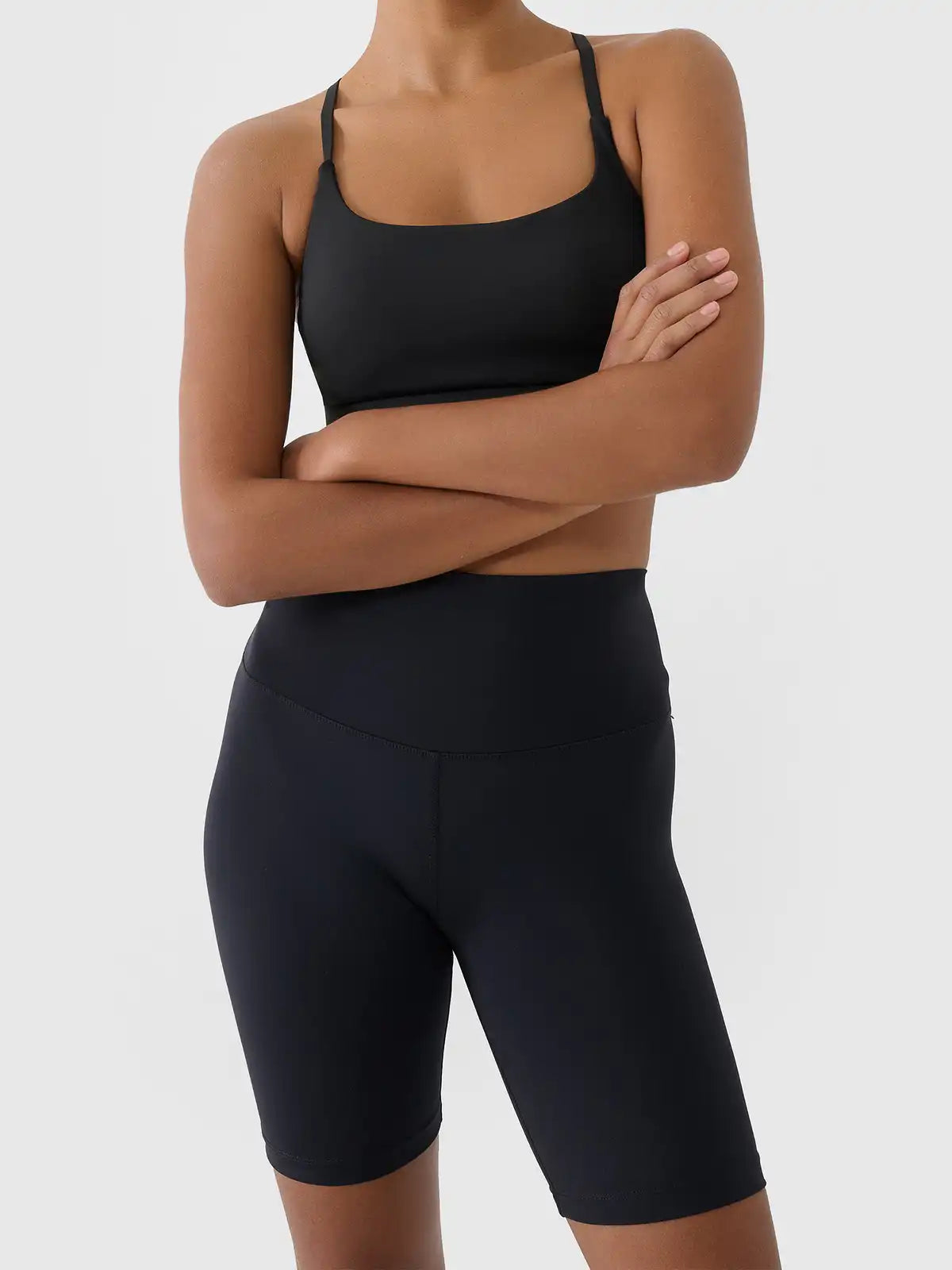 Legginși scurți de fitness pentru femei 4F F085 4FWSS26TFSTF085 deep black