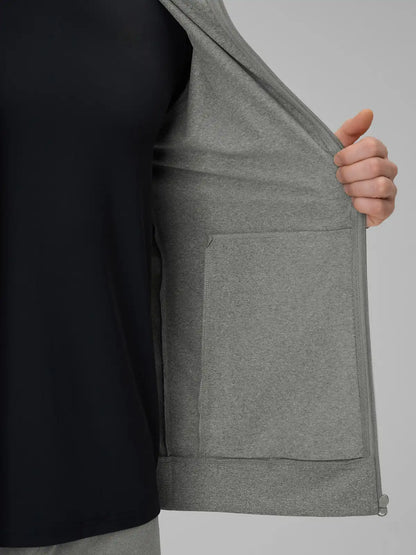 Мужской батник на молнии для фитнеса 4F M631 4FWSS26TFSWM631 grey melange