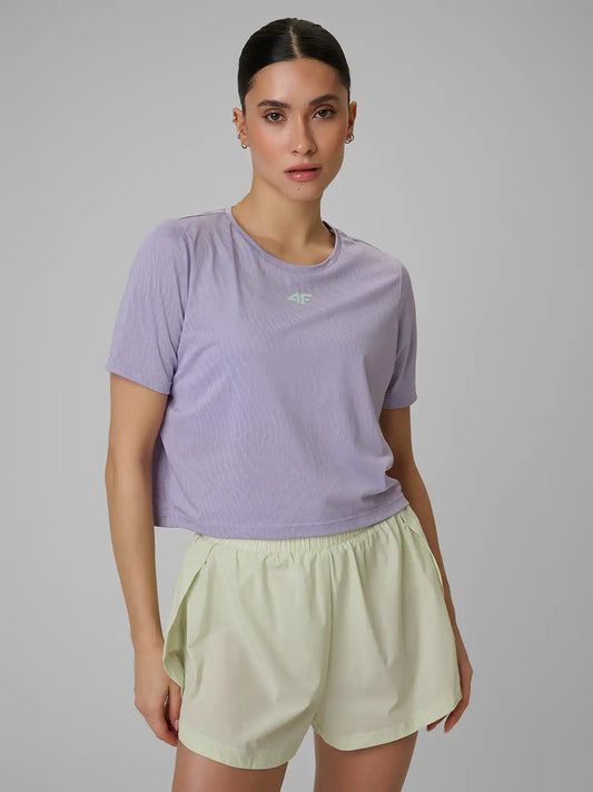 Женская укороченная футболка для фитнеса 4F F1806 4FWSS26TFTSF1806 violet
