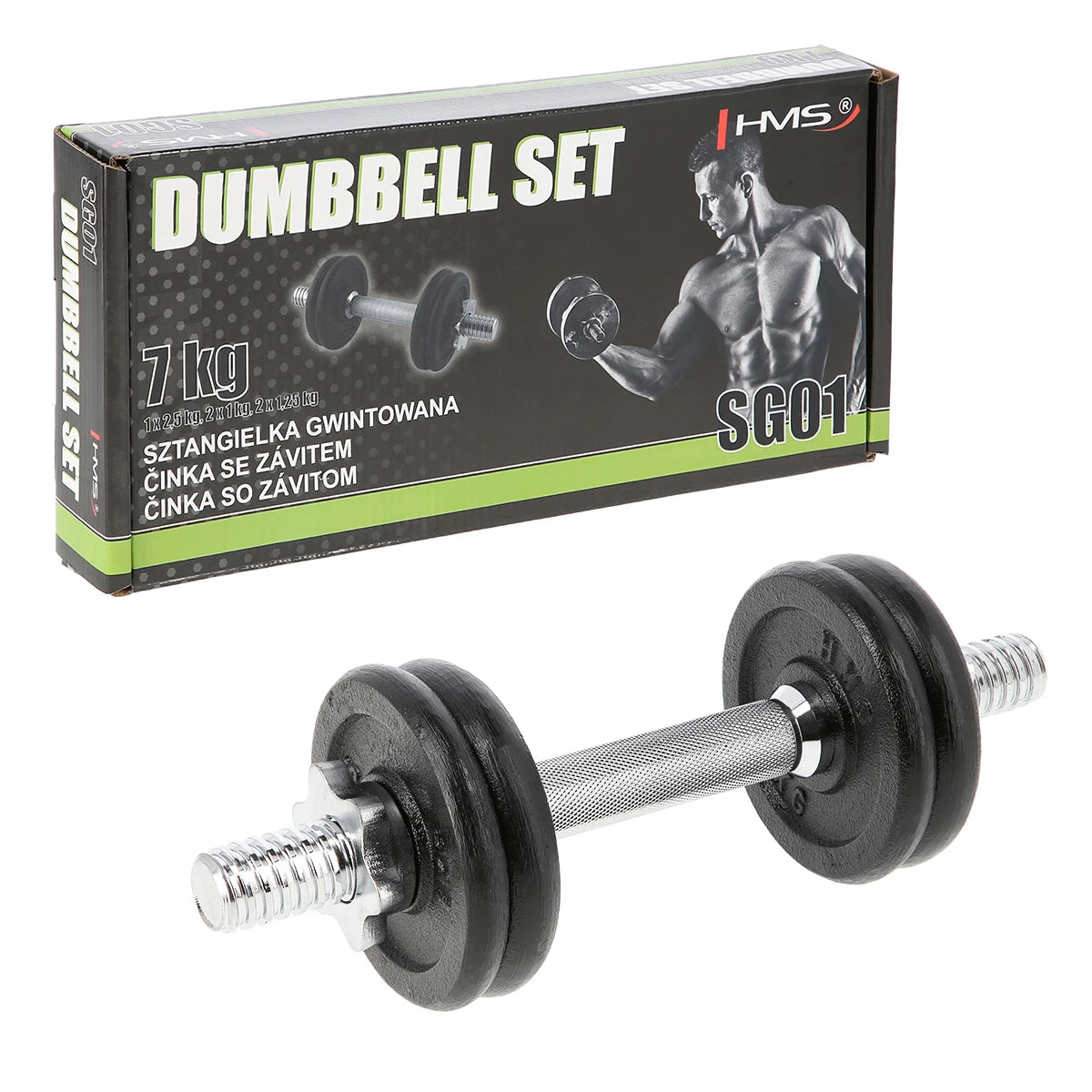 Gantera reglabilă Abisal HMS SG01 cast iron dumbbell 7kg