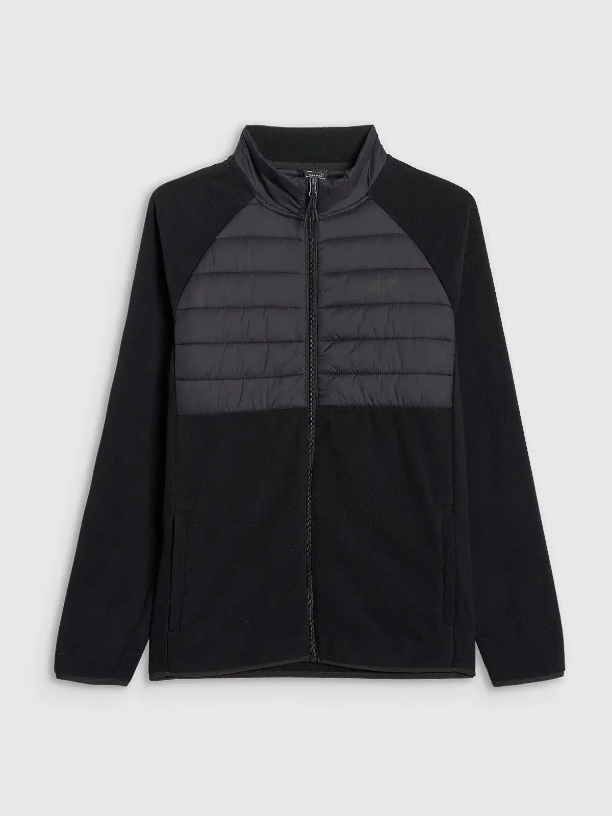 Hanorac din fleece cu fermoar pentru bărbați  4F M415 4FWAW25TFLEM415 deep black