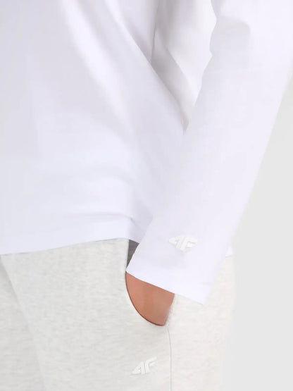 Longsleeve pentru femei casual 4F F639 4FWMM00TLONF639 white