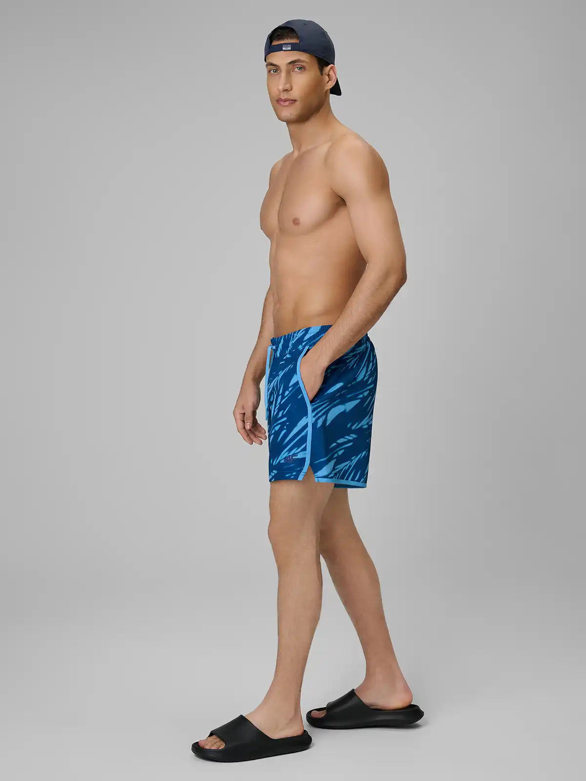 Pantaloni scurți de plajă pentru bărbați  4F M166 4FWSS26UBDSM166 teal allover