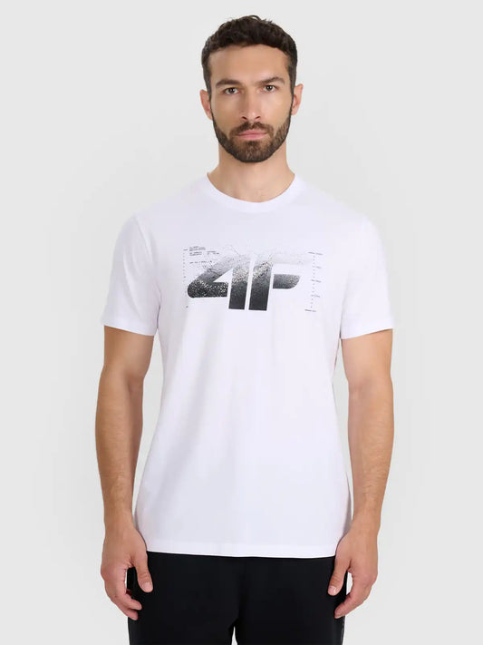 Tricou pentru bărbați casual 4F M2359 4FWAW25TTSHM2359 white 