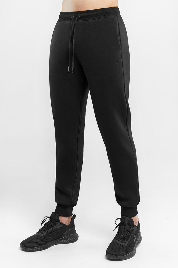 Joggeri pentru bărbați casual AimoSport bumbac/fleece PB017 black