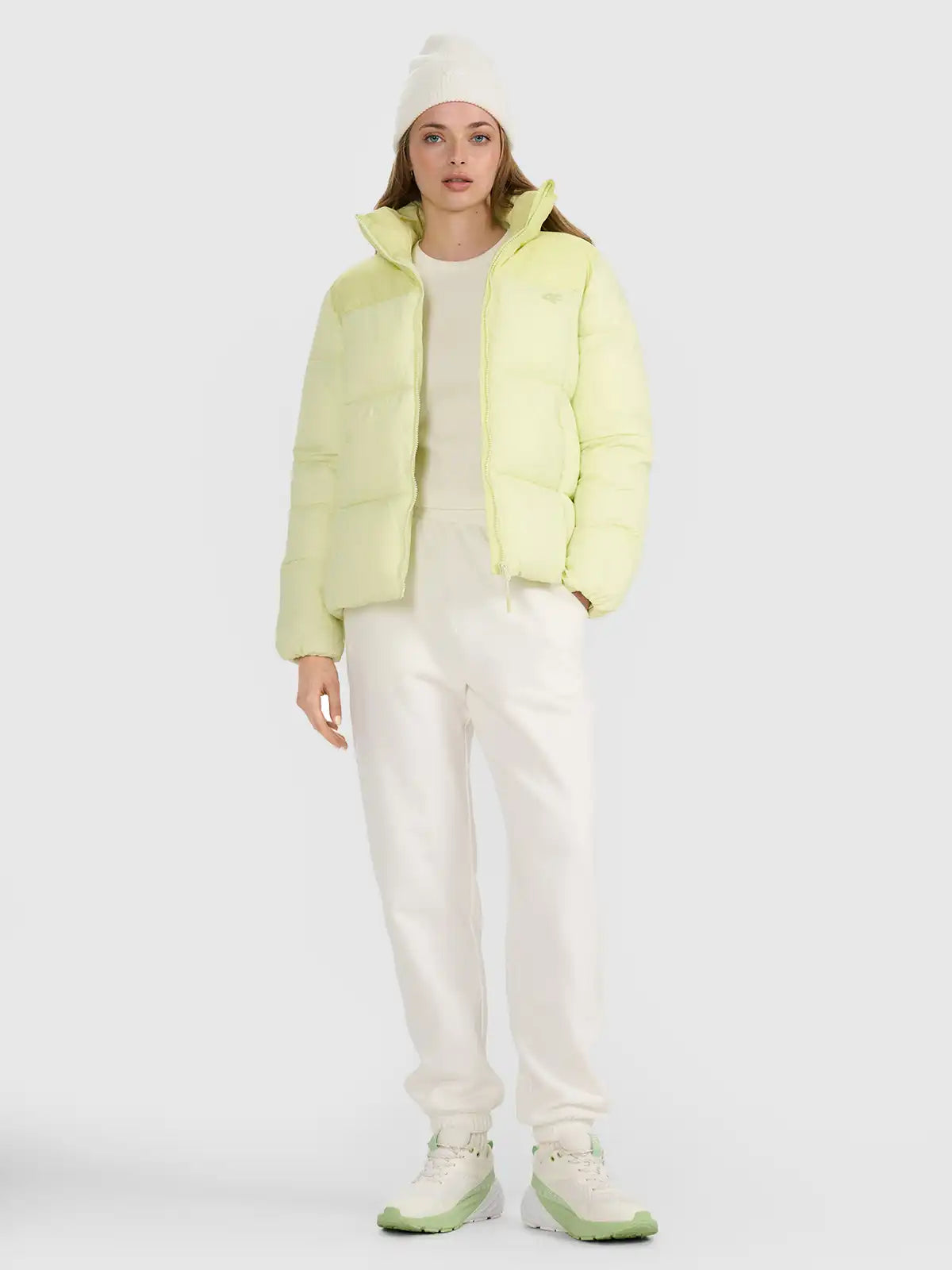 Jachetă de puf pentru femei 4F F581 4FWAW25TDJAF581 light green