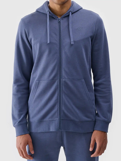 Hanorac cu fermoar pentru bărbați 4F M1768 4FWMM00TSWSM1768 denim