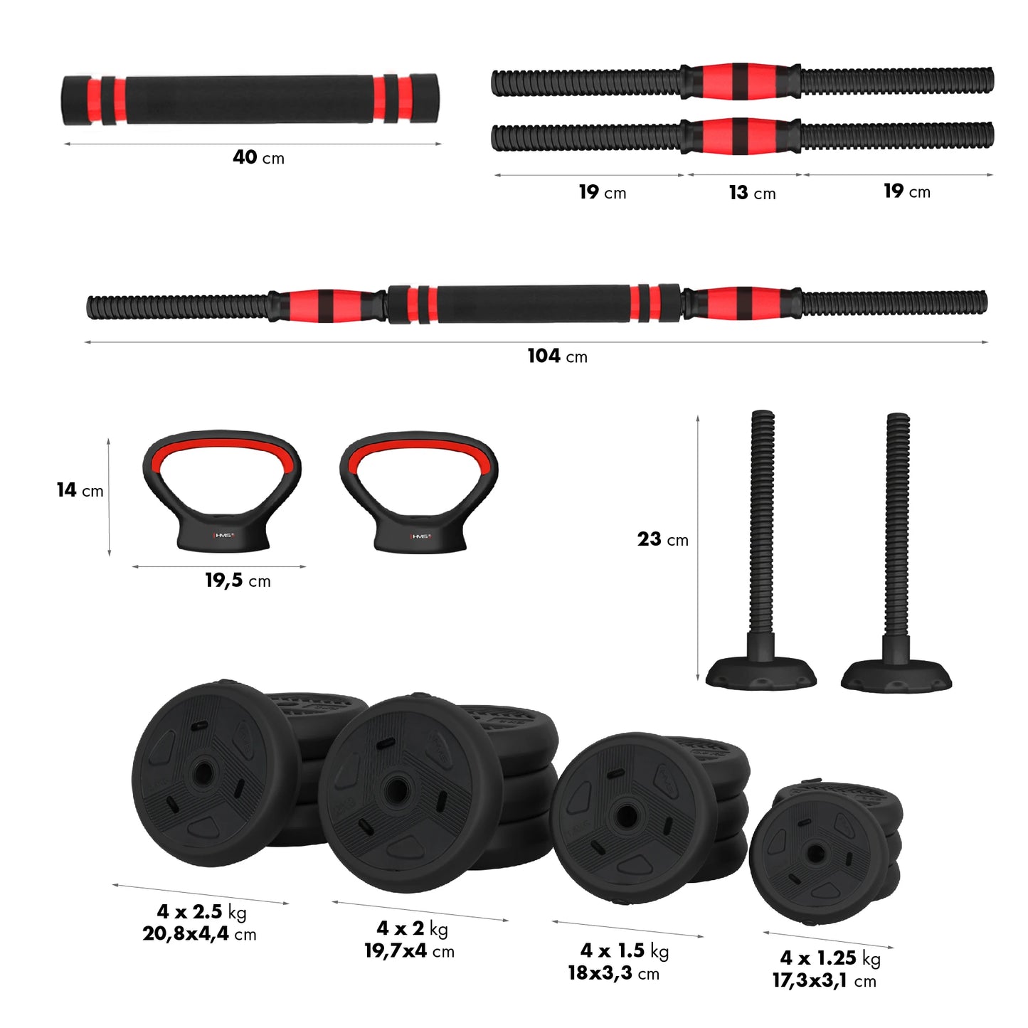 Многофункциональная разборная штанга Abisal HMS SGN130 Pro Set 6IN1 weight set 30kg