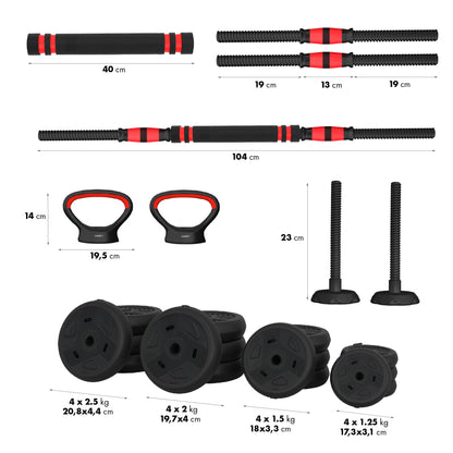 Многофункциональная разборная штанга Abisal HMS SGN130 Pro Set 6IN1 weight set 30kg