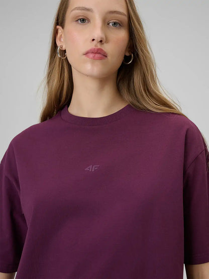 Женская футболка casual  4F F2744 4FWSS26TTSHF2744 burgundy